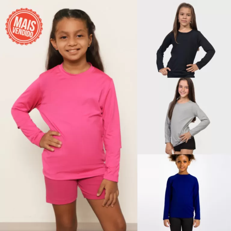 Camisa Térmica Feminina Infantil Proteção Solar
