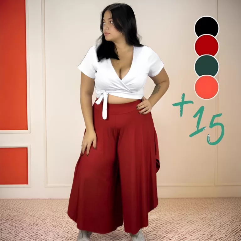 Calça Feminina Godê Cintura Alta Com Bolsos Tama