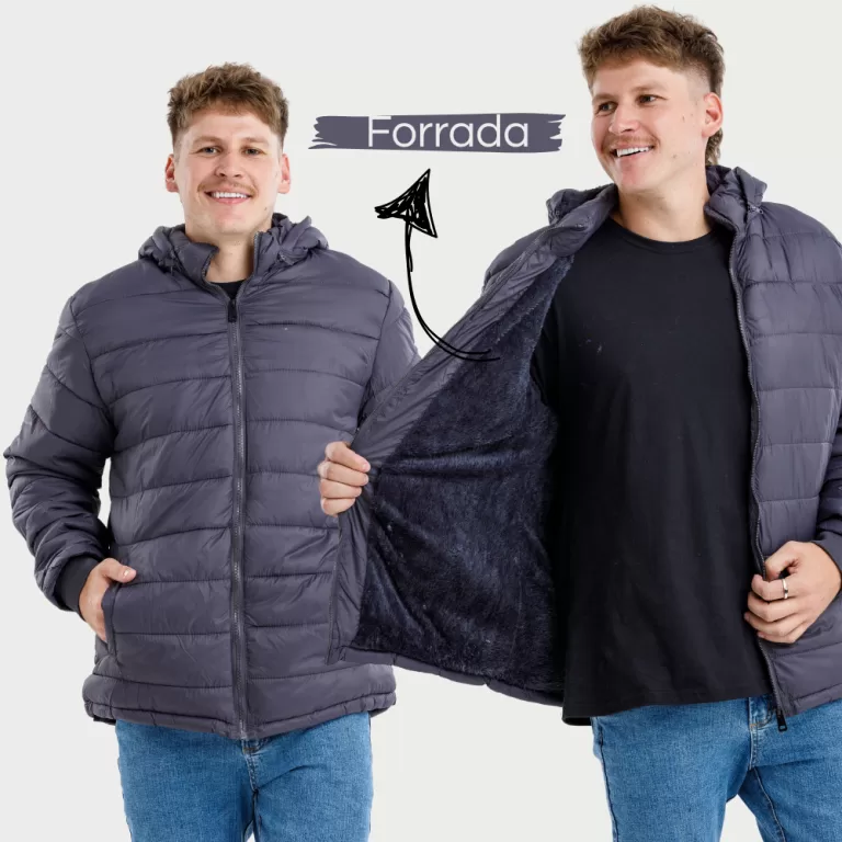 Jaqueta Apeluciada Bobojaco Nylon Puffer Com Capuz