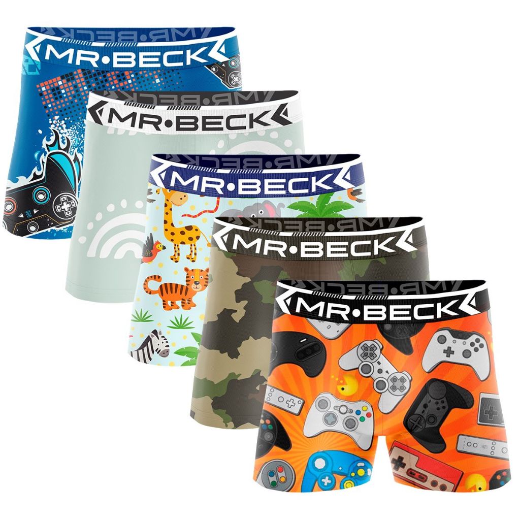 Kit 10 Cueca Box Boxer Infantil Microfibra Cuecas