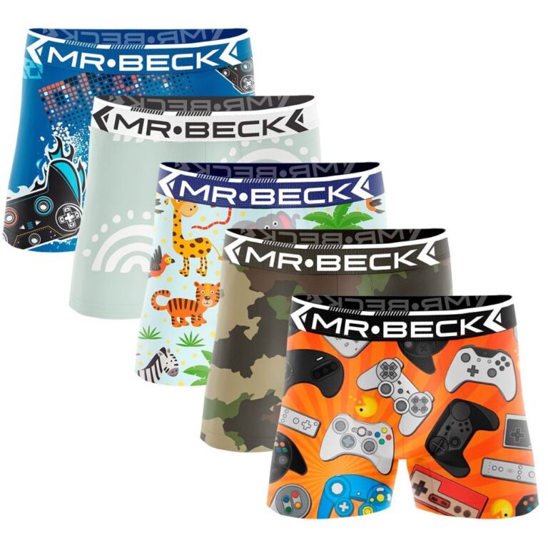 Kit 5 Cueca Box Boxer Infantil menino Microfibra