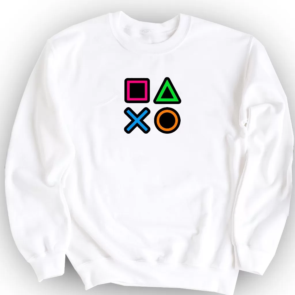 Moletom Careca Blusa De Frio Algodão Sem Capuz Flanelado Com Estampa Console
