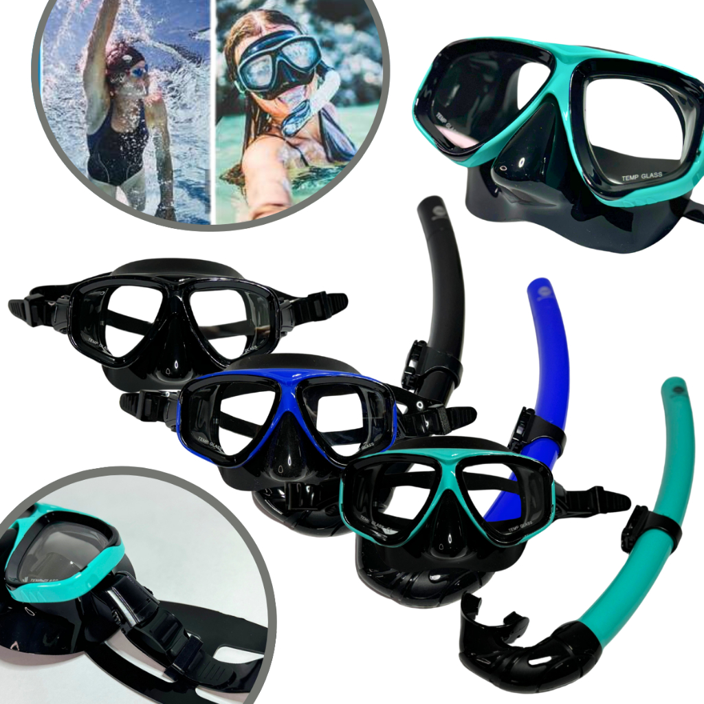 Kit Mergulho Máscara Respirador Snorkel Profissional Adulto Natação Silicone
