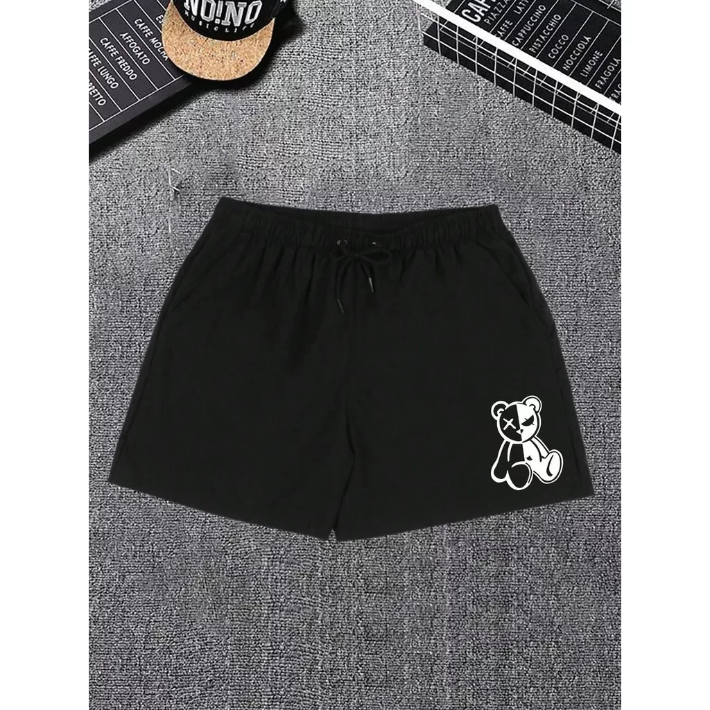 short bermuda maurcinho masculina swag street drip URSO BLACK WHITE