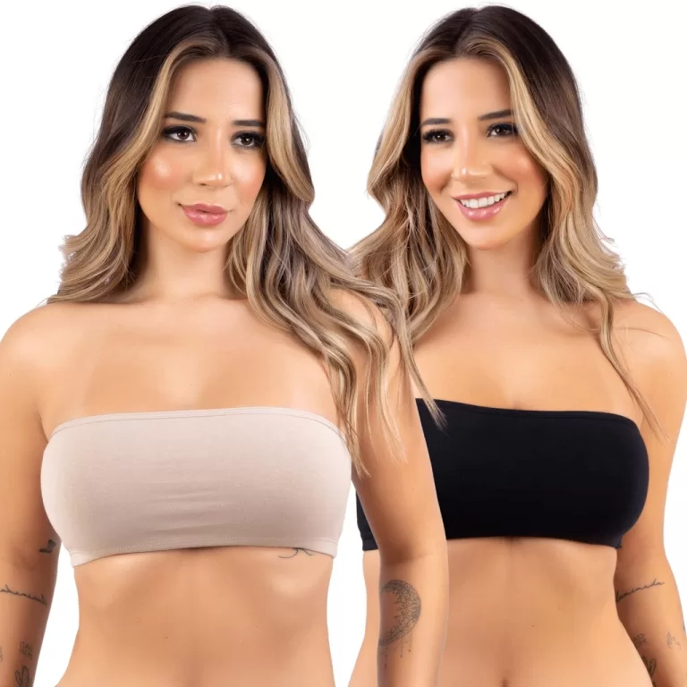 Kit 2 Top Faixa Cropped Sem Bojo Cotton Tomara que