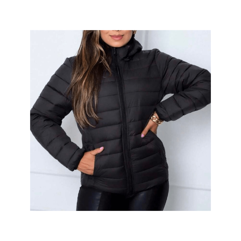 Bobojaco Jaqueta Puffer Feminina Moda Inverno Quentinha