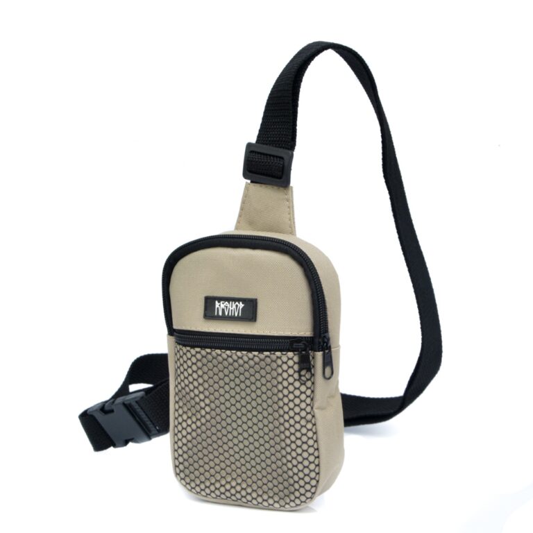mini bolsa chest bag transversal caqui