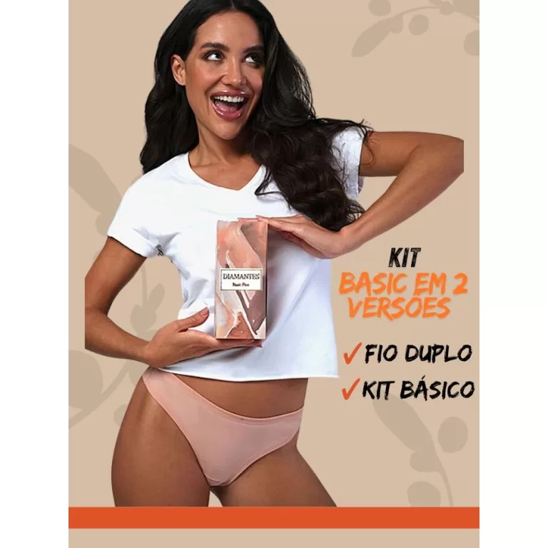 7 Calcinha Feminina Kit Microfibra   Diamantes Lin