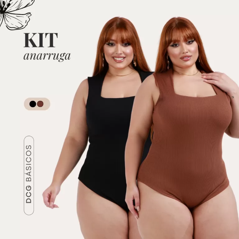 Kit C/ 02 Body Plus Size Regata Feminino Gola Quad