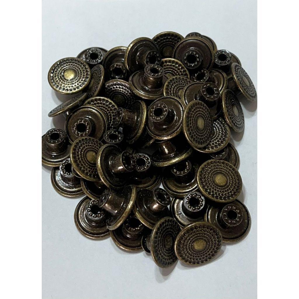 Peças Botao Calca Jeans 17 Flex Metal Niquelado Ouro Velho Pintado Cobre Vivo Vazado