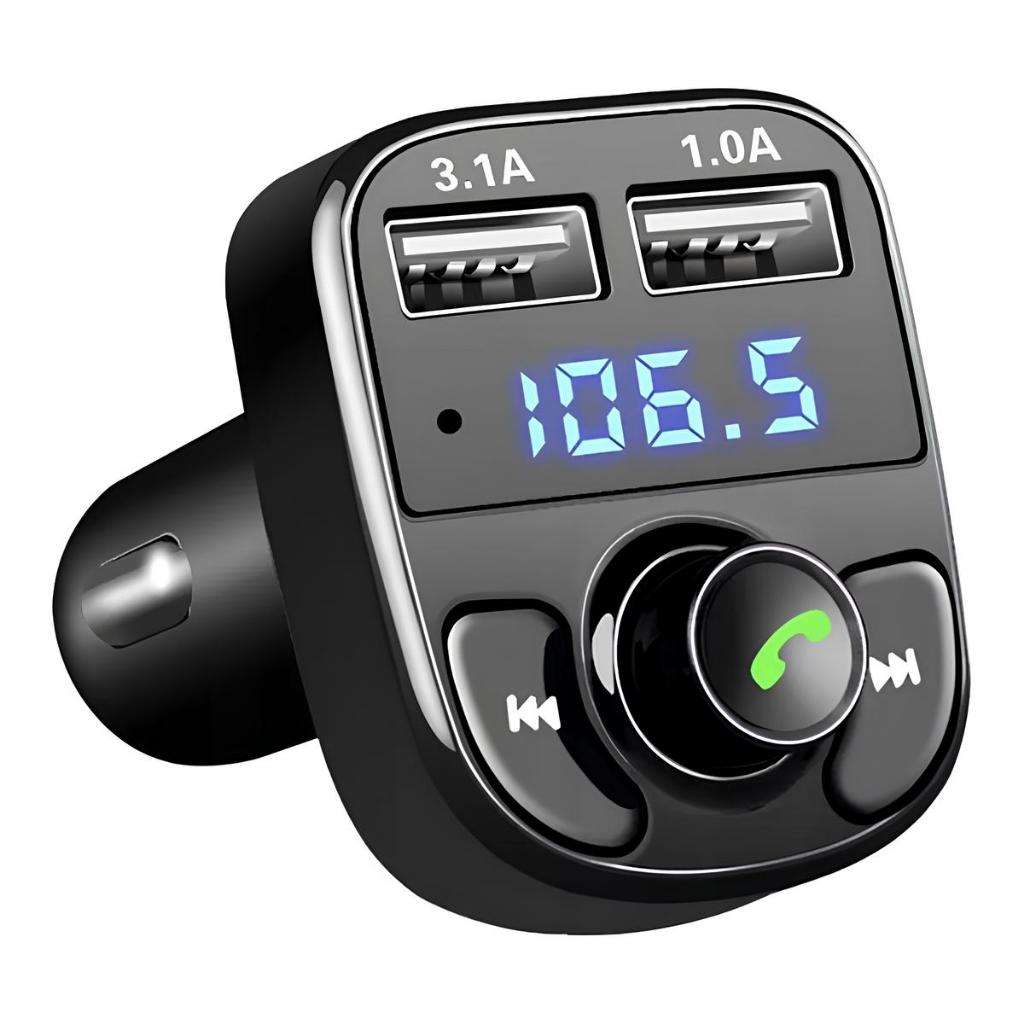 Adaptador Bluetooth Carro Transmissor FM Carregador Veicular Com Entrada Para Pen Drive Compatível c