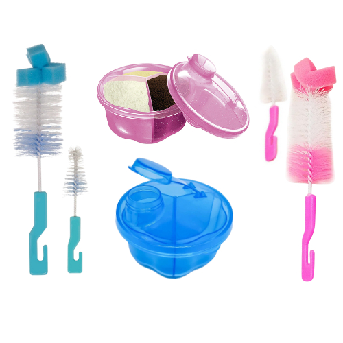 Kit Essencial 2 Escovas de Mamadeira + Porta Leite