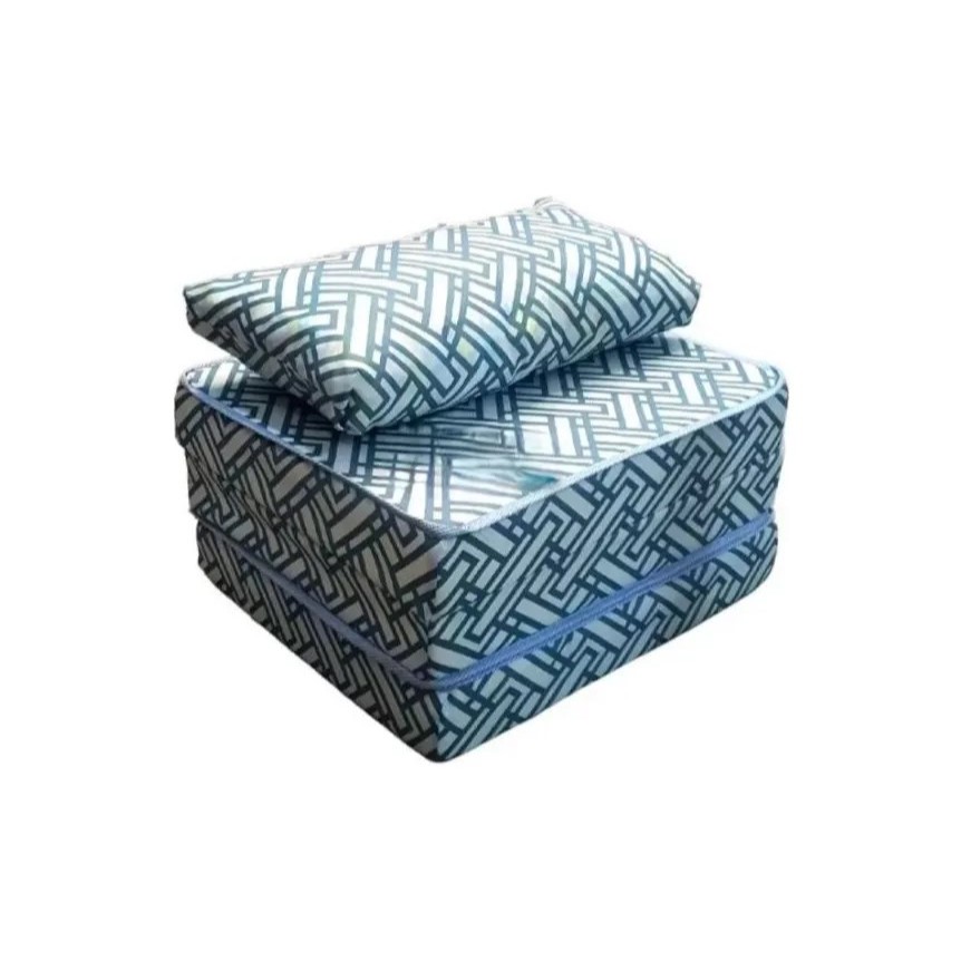 Colchão Puff Multiuso Vira Cama Solteiro Poltrona Com Almofada Fácil de Guardar ResistenteOrtobom