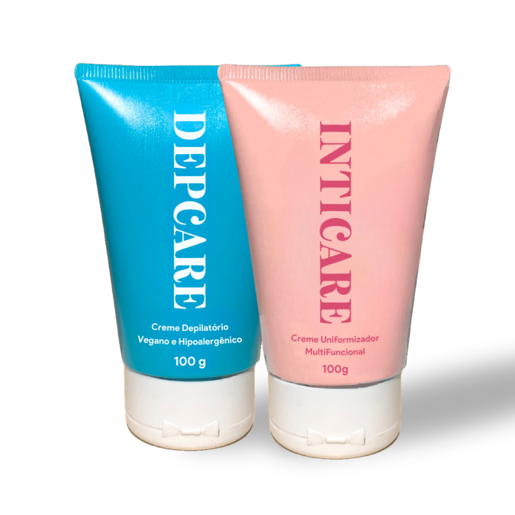 KIT Beleza íntima MORICARE creme depilatório DEPCARE e creme clareador INTICARE retarda o cresciment