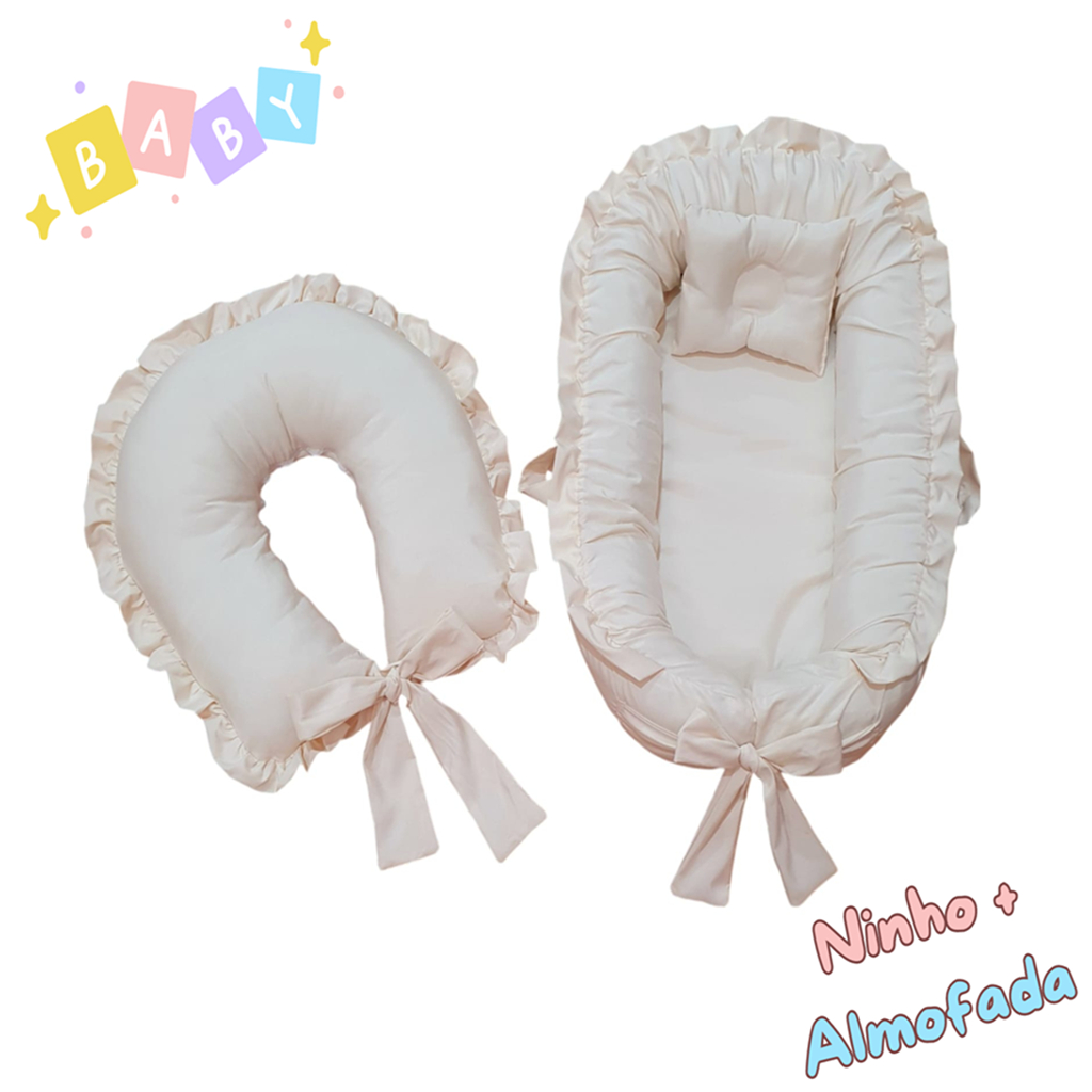 Ninho Redutor de Berço com Almofada de Amamentação Kit Completo(03peças) E KIT AVULSO(02peças)