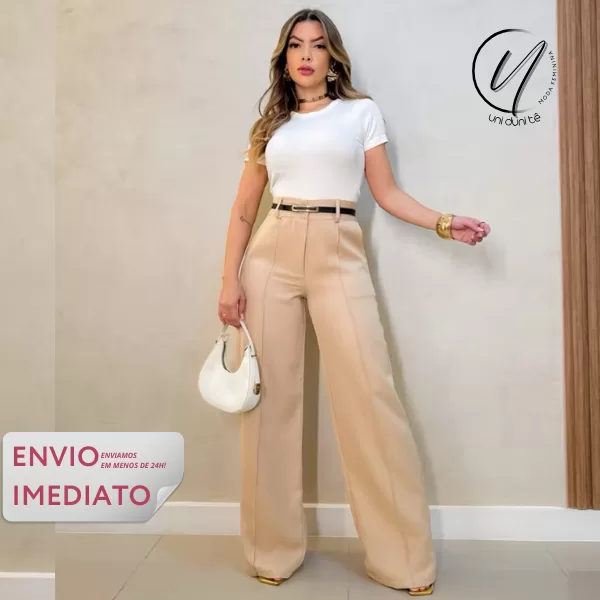 Calça Pantalona Alfaiataria Social ZARA C/ Cinto 