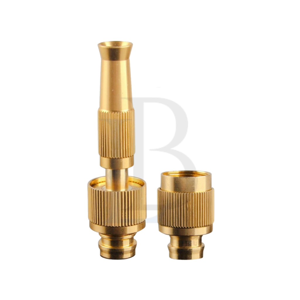 Bico de Mangueira Alta Pressão Ajustável em Metal Dourado Para Jardim, Lavagem de Carros