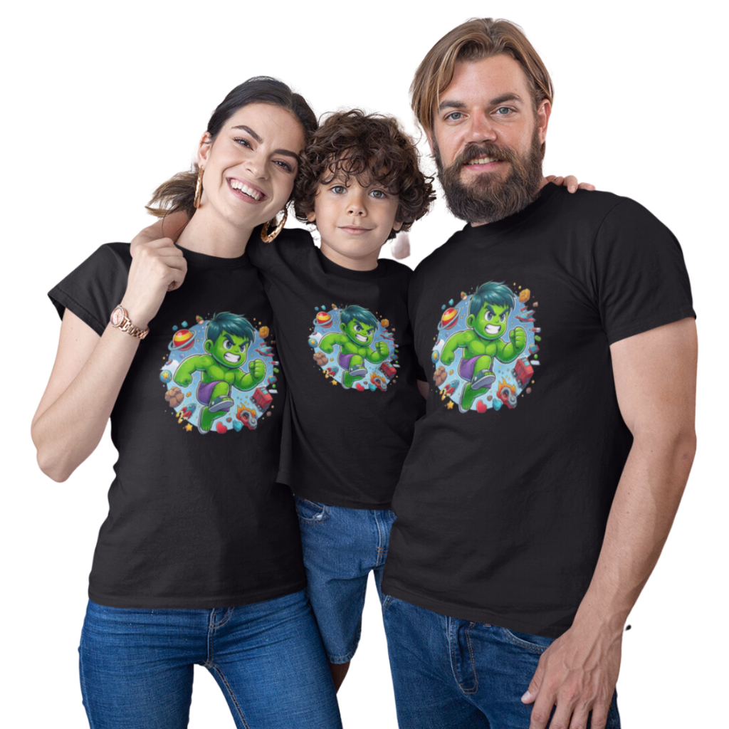 Camisetas Camisas Aniversario Hulk C90 Monte seu Kit Familia -Valor de 1 peça
