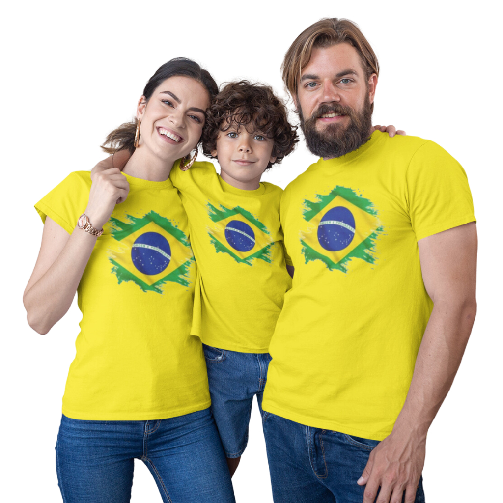 Camisetas Camisa Brasil adulto ou infantil C51 Monte seu Kit Familia -Valor de 1 peça