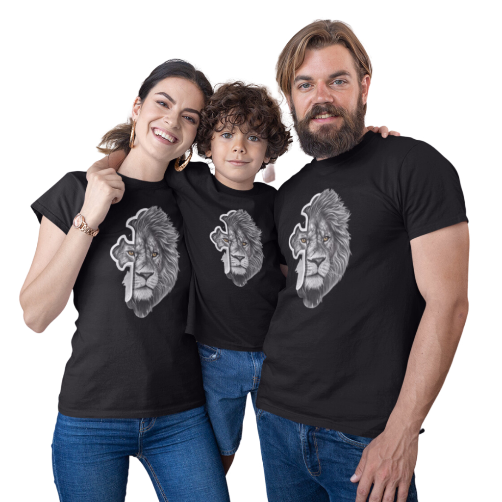 Camisas Camisetas Evangélicas Leão C95 Monte seu Kit Familia -Valor de 1 peça