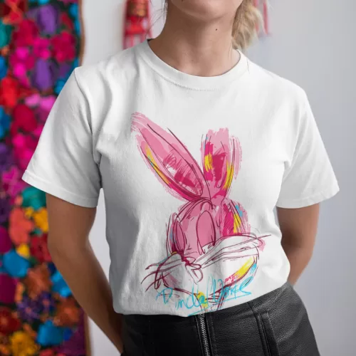 Blusa Feminina Estilosa Estampada Coelho Rosa Cher