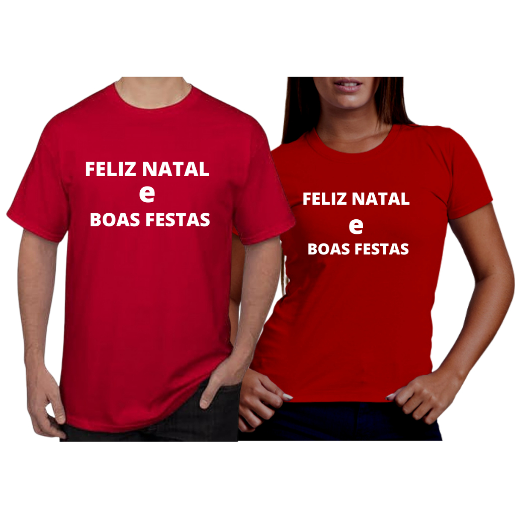 Kit 2 Camisas de Casal para natal Camisetas casais natalino envio rapido