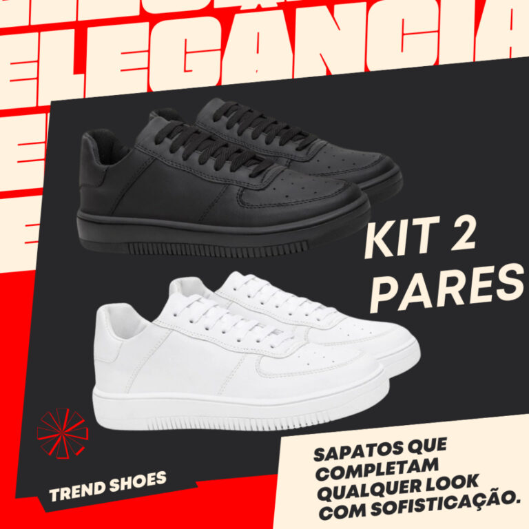 Kit 2 Tênis Feminino Casual Branco De Academia Ca