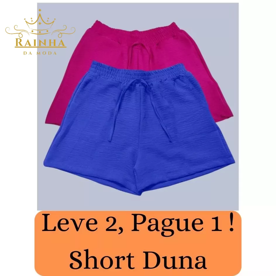 Kit 2 Shorts Feminino DUNA Soltinho VÁRIAS CORES  Tendência Verão