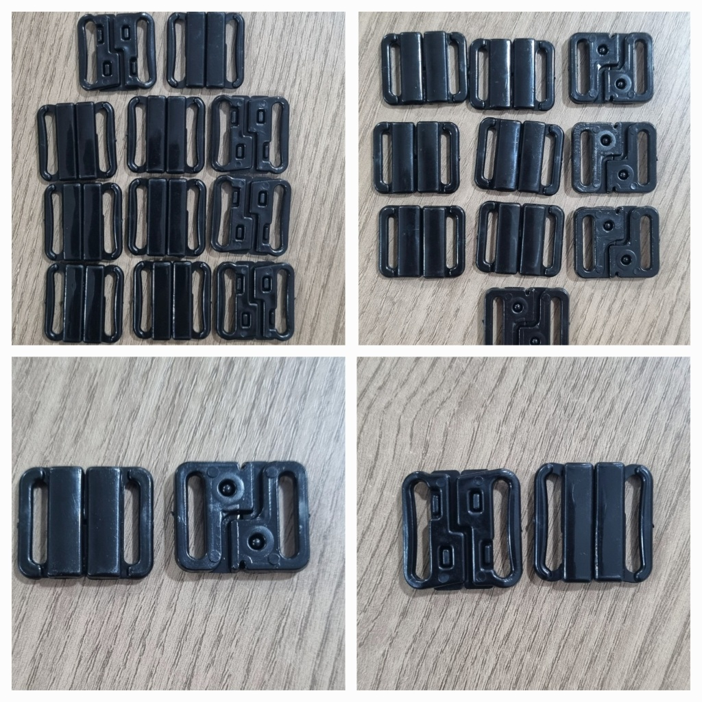 Fecho Biquini, Langerie 10 unidades preto 2mm e 2,5mm