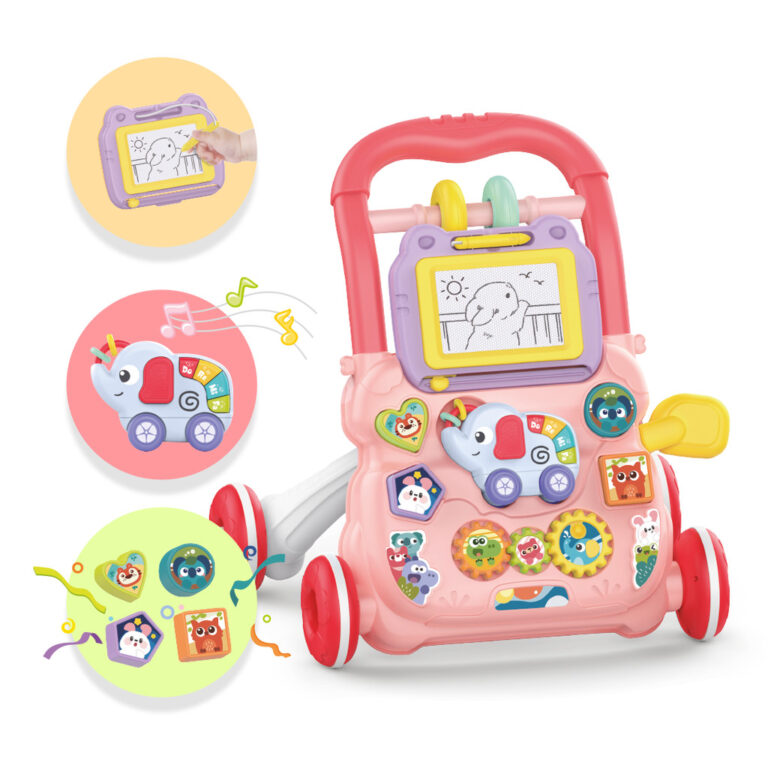 Andador Empurrador Infantil Musical Educativo Rosa