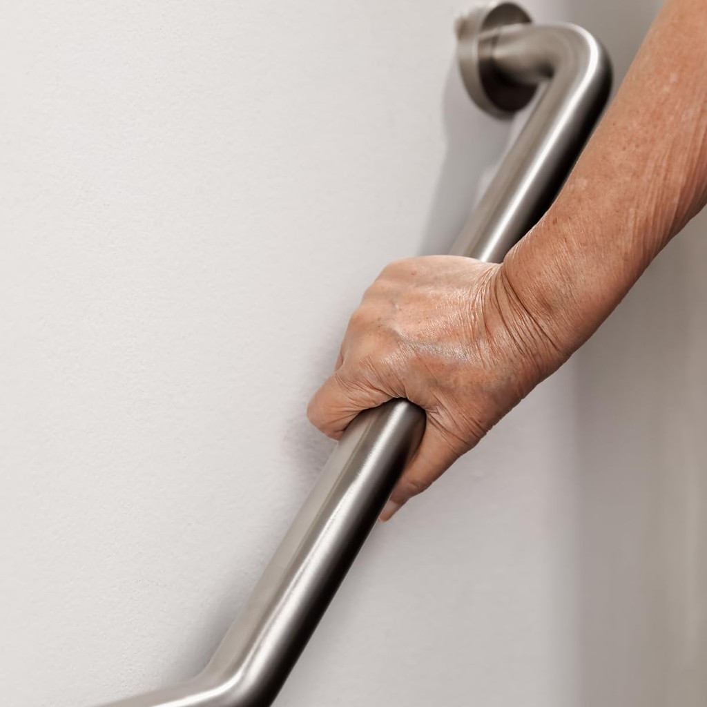 Barra de Apoio 80cm Banheiro Corredor Segurança Acessibilidade Idosos Cadeirantes Deficientes Inox