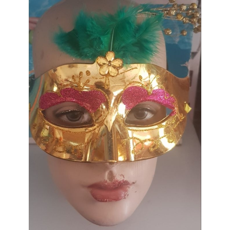 máscara Carnaval dourada