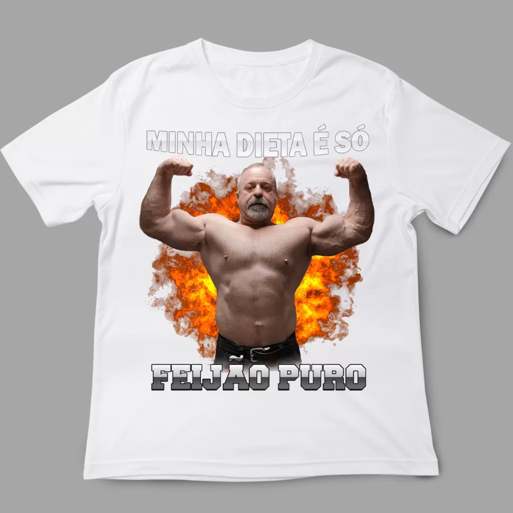 Camiseta Treino Meme | Feijão Puro Academia Musculação Treino Maromba Meme