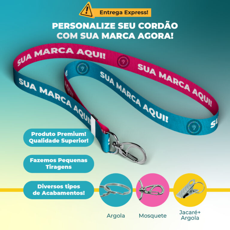 CORDÃO P/ CRACHÁ PERSONALIZADO | BRINDE PARA EMP