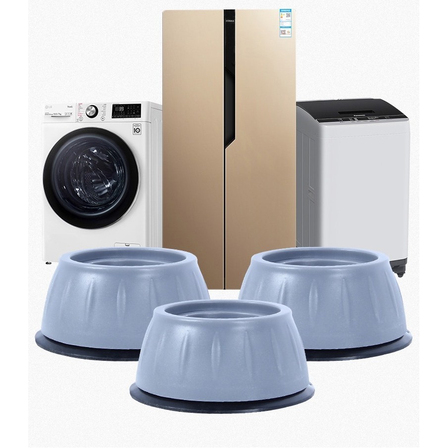 Kit 4 Pezinhos Suporte Anti Vibração Ruído Máquina Lavar Geladeira Universal