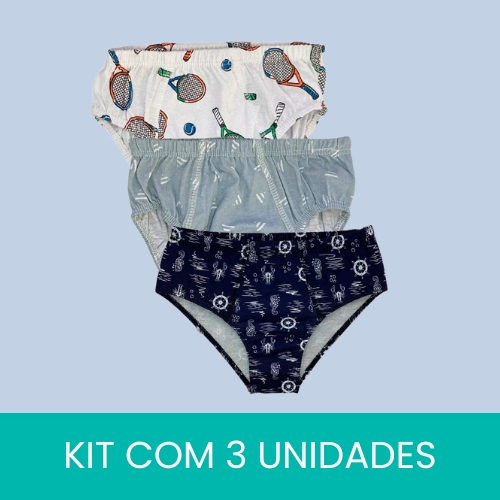 Kit 3 Cuecas Slip Algodão Tampinha Original Confo