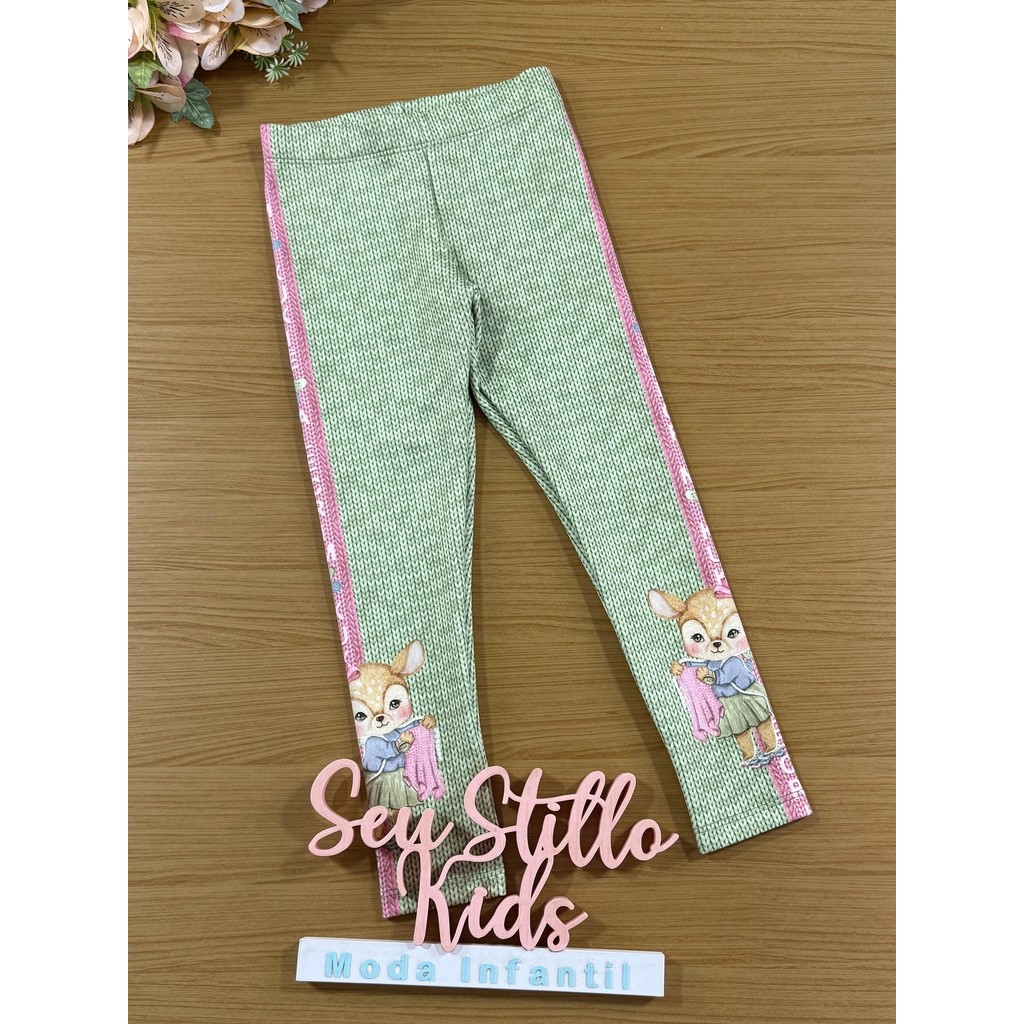Calça Legging Infantil Kukie Verde Renna