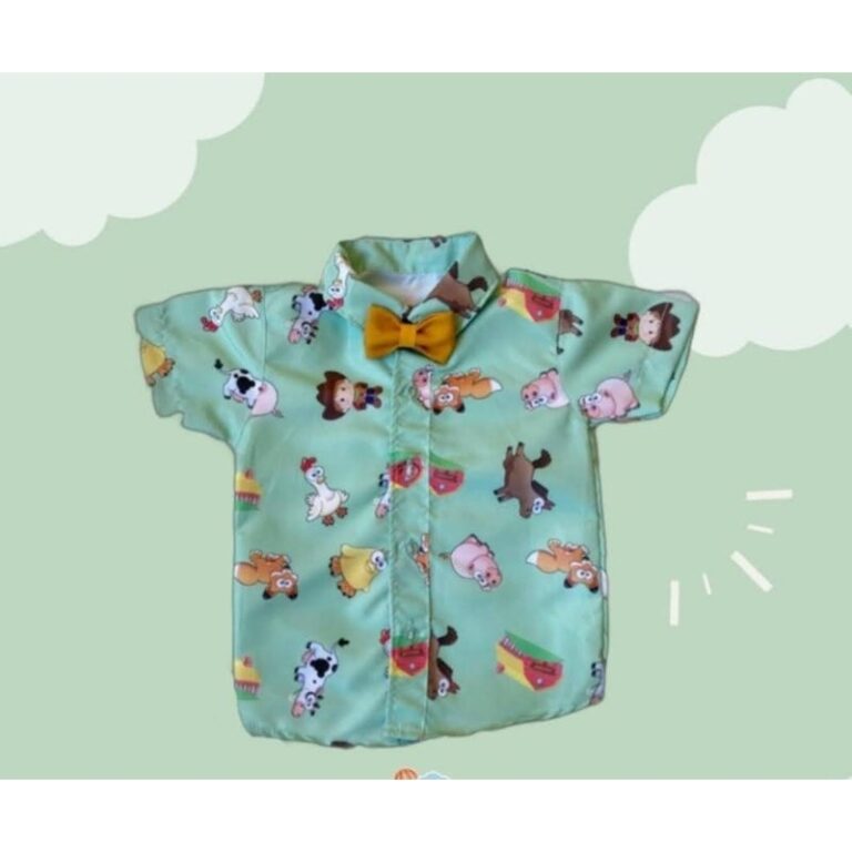 camisa social fazendinha veste 6 a 12 meses,1.2 an