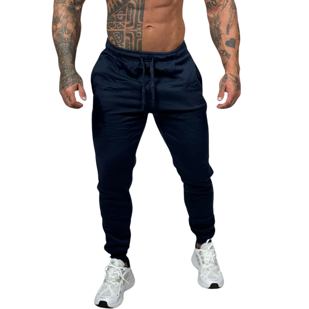 Calça Moletom Tradicional Ajústavel Peluciada Com Punho