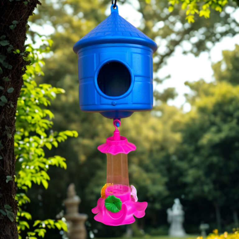 Casa De Passarinho Com Bebedouro Para Pássaros Li