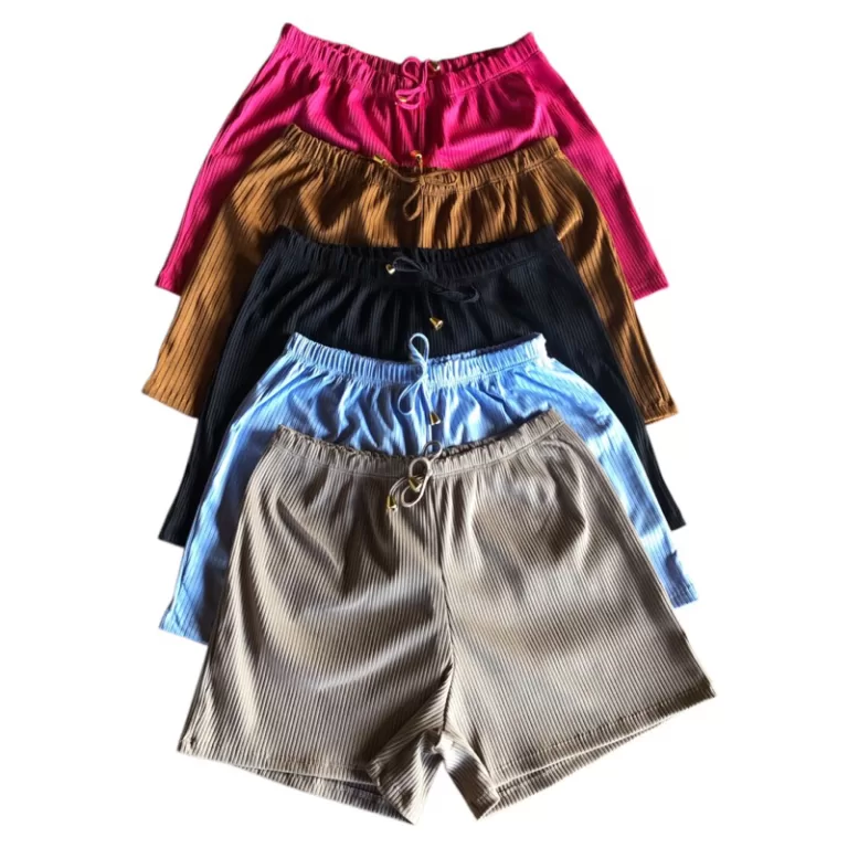 kit 5 Short Canelado Básico Para qualquer ocasiõ