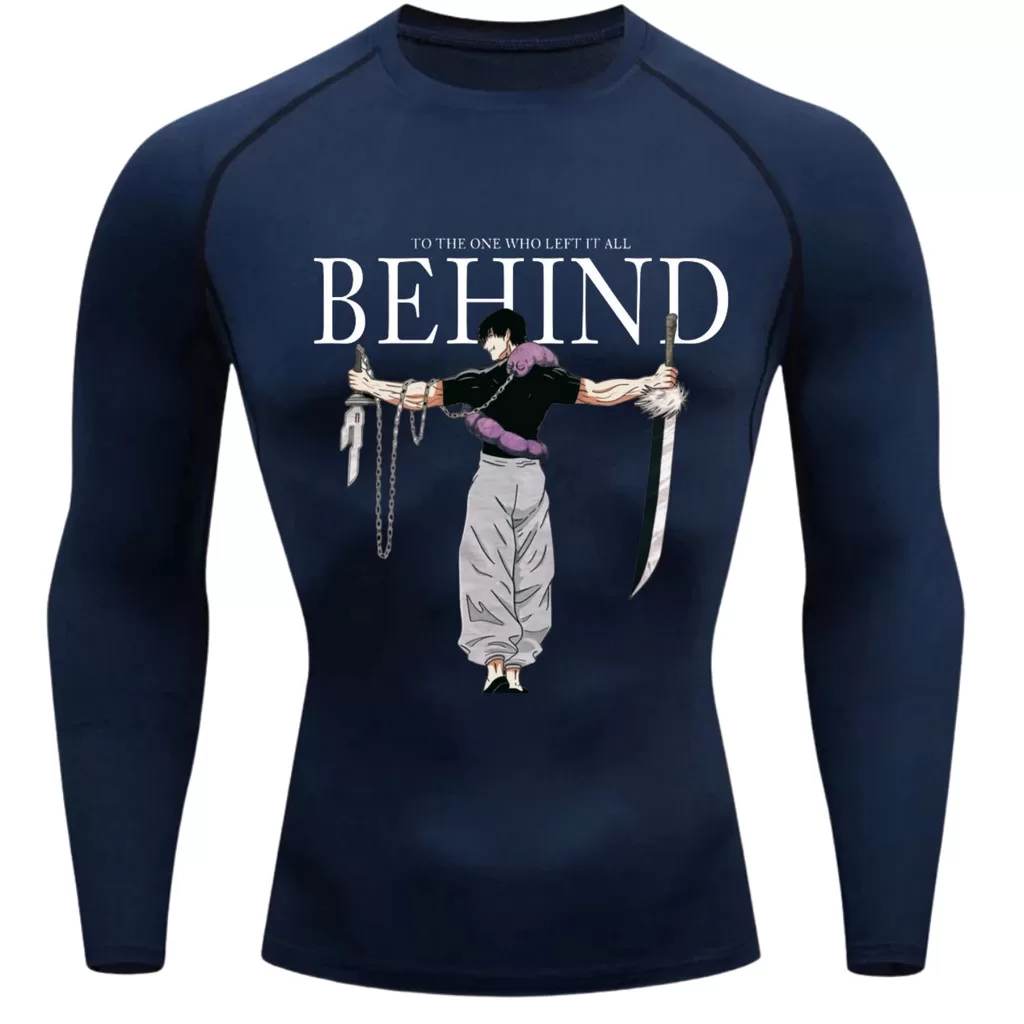 Camisa Compressão Proteção Uv 50+ Estampada Tecido Gelado Segunda Pele Manga Longa Jujutsu Kaisen To