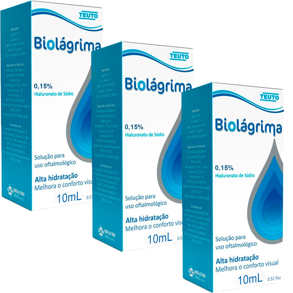 Colírio Biolágrima Hidrata E Lubrifica Olhos Lentes 10ml
