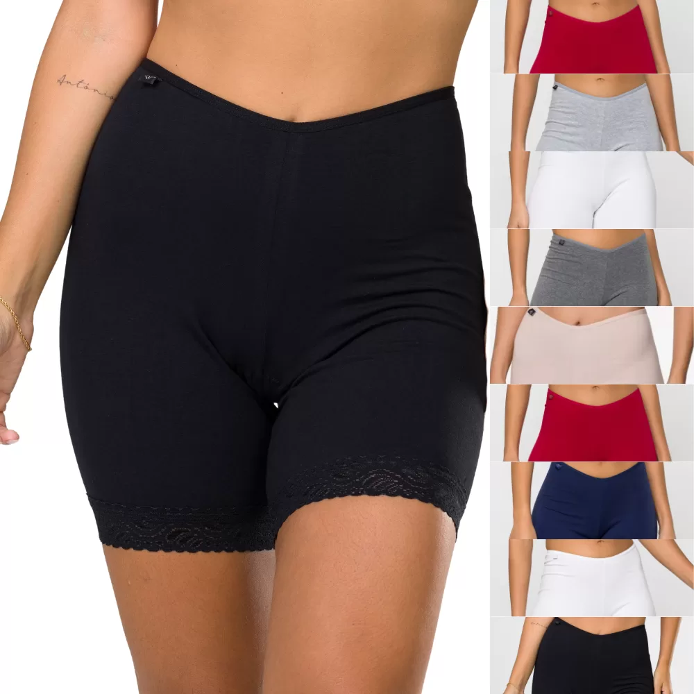 Kit 3 Bermudas Femininas Algodão Egípcio Cores Sortidas Premium