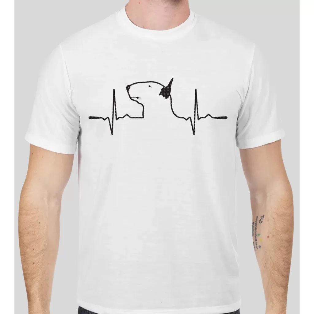 Camisa Batimento Cardíaco Bull terrier, pai de pet, Cachorro, coração