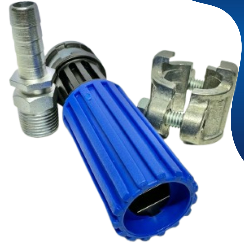 Kit esguicho de alta pressão hidraflux esguicho 4,6mm espigão e braçadeira de 1/2