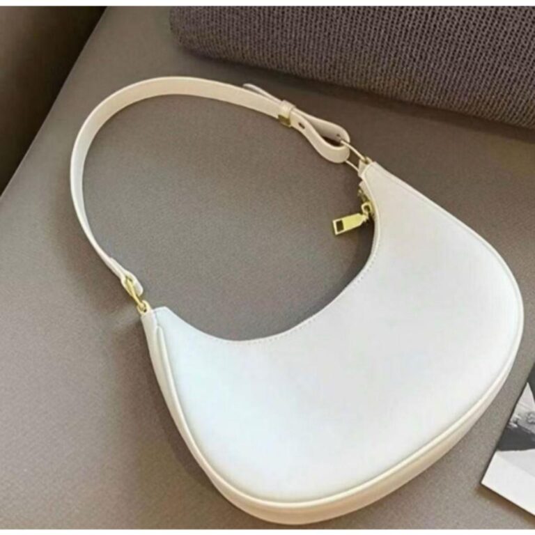 Bolsa Feminina Meia Lua Branca Pequena de Ombro Es