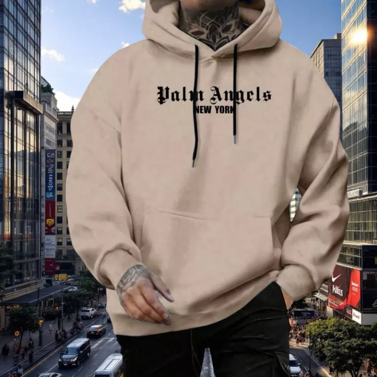 Moletom Com Capuz Canguru Palm Angels Masculino Bl