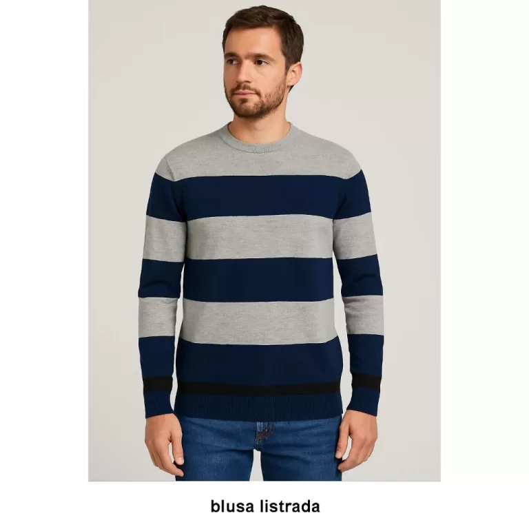 Blusa Masculina Tricot Listrada