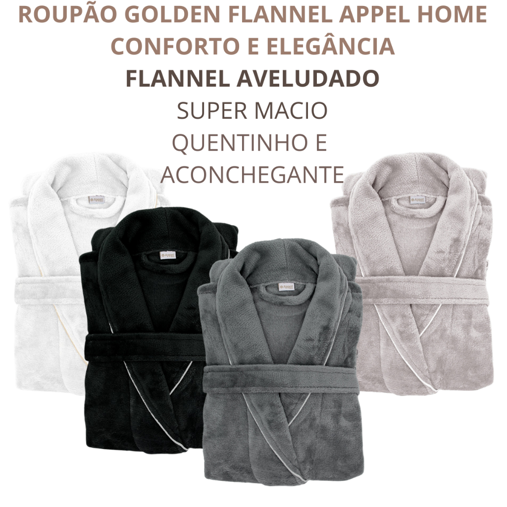 Roupão Flannel Toque de Seda Unissex Extra Macio Microfibra Quentinho Inverno Adulto